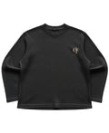 Black waffle knit oversized full-sleeve Front Design